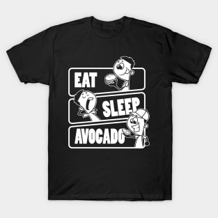 Eat Sleep Avocado Repeat - Vegan avocado food lover graphic T-Shirt